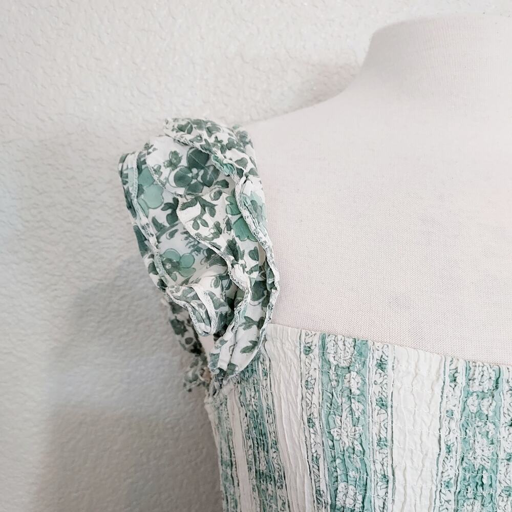 Mille Resort & Travel Mint Green & Cream Tiered Maxi 'Olympia' Dress Size M - Picture 6 of 13